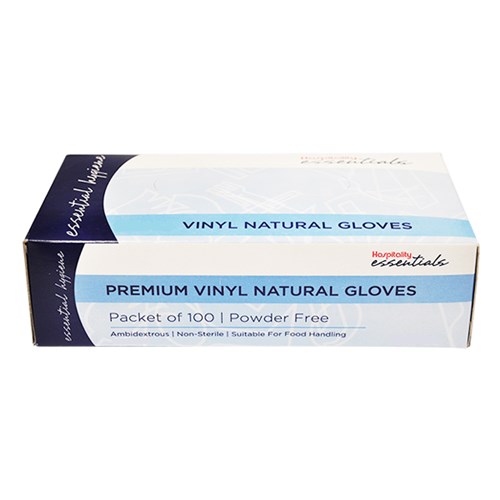 Premium Vinyl Gloves Powder Free Clear Large Essentials Collection
